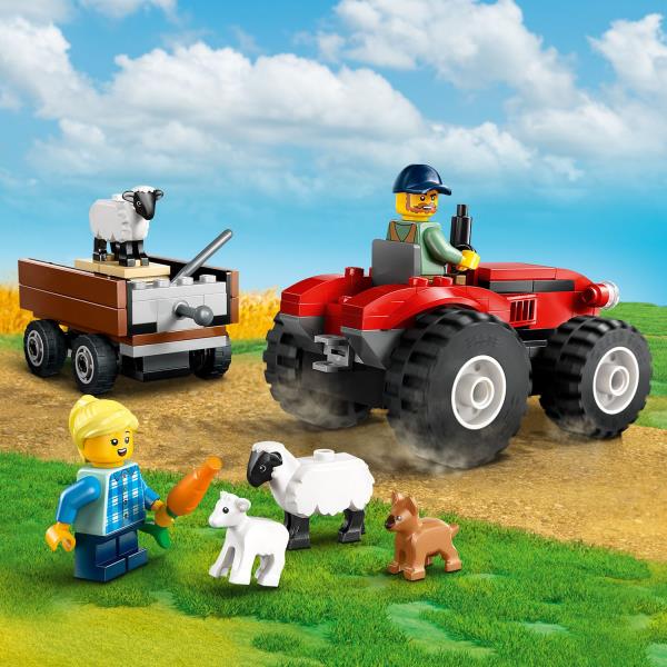 Конструктор LEGO City Червоний фермерський трактор із причепом і вівцями 116 деталей (60461) Конструктор LEGO City Червоний фермерський трактор із причепом і вівцями 116 деталей (60461)