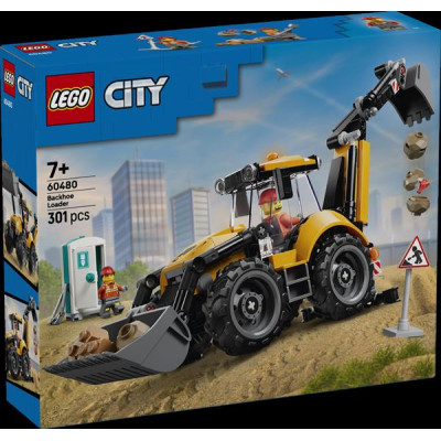 Конструктор LEGO® City Жовтий екскаватор-навантажувач - Будівельна іграшка, 301 деталей (60480)
