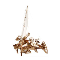 Дерев'яний механічний 3D конструктор Ugears Тримаран Меріхобус (70059)