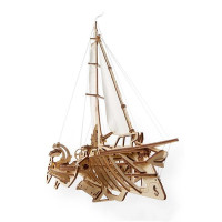 Дерев'яний механічний 3D конструктор Ugears Тримаран Меріхобус (70059)
