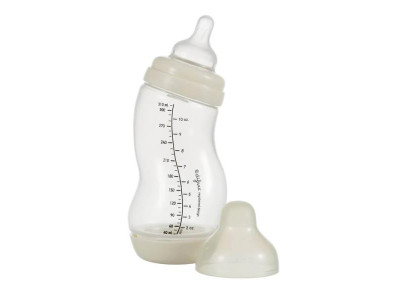 Антиколікова пляшечка Difrax S-bottle Wide із силіконовою соскою 310 мл молочний (707 Popcorn)