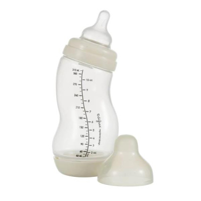Антиколікова пляшечка Difrax S-bottle Wide із силіконовою соскою 310 мл молочний (707 Popcorn)