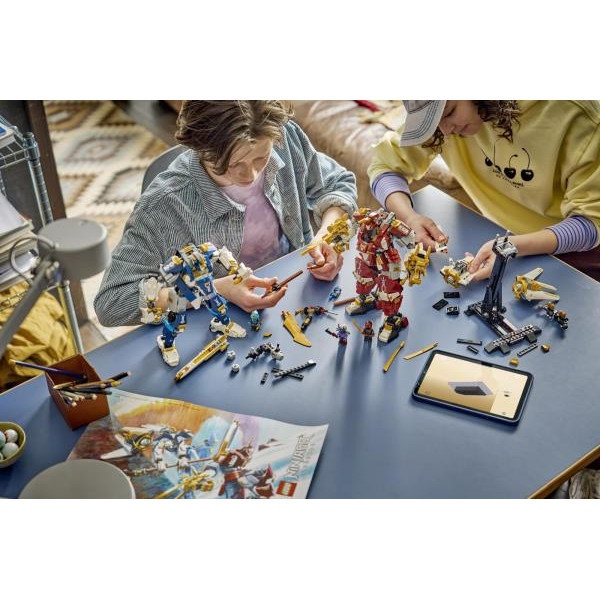 Конструктор LEGO® NINJAGO® Близнюки роботи-Титани Фігурки, 1707 деталей (71870)Конструктор LEGO® NINJAGO® Битва біля черепа Дракона з мечем, 1016 детлей (71871)
