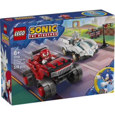 Конструктор LEGO Sonic Автомобіль Сільвера vs. монстр вантажівки Наклза 378 Деталей ( 77118 )