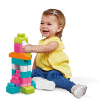 Конструктор Mega Bloks First Builders рожевий у мішку 60 деталей (DCH54)