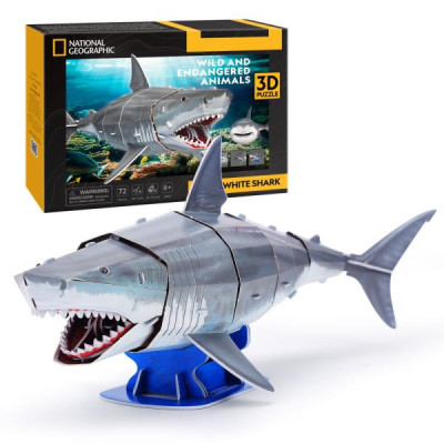 3D пазл Cubic Fun Зникаючі тварини Велика біла акула (DS1098h)