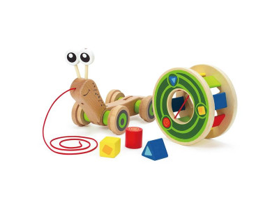 Дерев'яна каталка-сортер Hape Равлик (E0349)