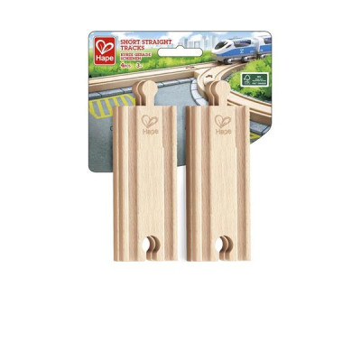 Набір для залізниці Hape короткі прямі рейки 4 шт. (E3778) Набір для залізниці Hape короткі прямі рейки 4 шт. (E3778)