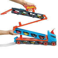 Вантажівка-транспортер Hot Wheels Суперперегони з 3 базовими машинками 1:64 (GVG37)