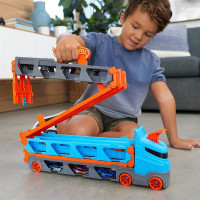 Вантажівка-транспортер Hot Wheels Суперперегони з 3 базовими машинками 1:64 (GVG37)