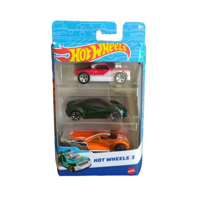 Набір машинок Hot Wheels 3 шт. 1:64 червоно-білий, темно-зелений, помаранчевий (K5904-20)