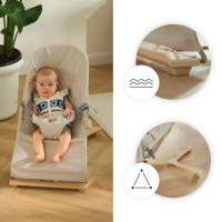Шезлонг-гойдалка Kinderkraft Mimi Beige Wood (KBMIMI00WOD0000)