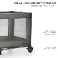 Манеж-ліжко з пеленатором Kinderkraft Joy 2 темно-сірий (KLJOY02DGR000AC) Манеж-ліжко з пеленатором Kinderkraft Joy 2 темно-сірий (KLJOY02DGR000AC)