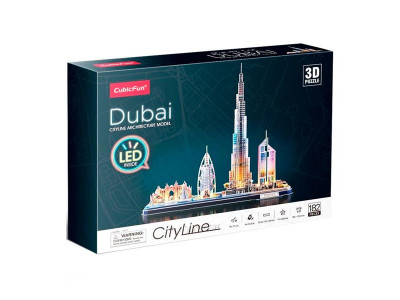 3D пазл CubicFun City Line з LED-підсвіткою Дубай (L523h)