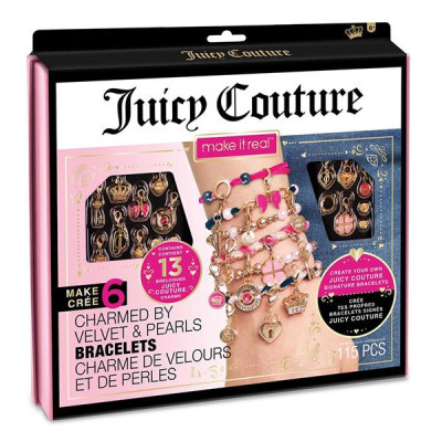 Набір для створення шарм-браслетів Make it Real Juicy Couture Оксамит і перлини 115 ел. (MR4417)