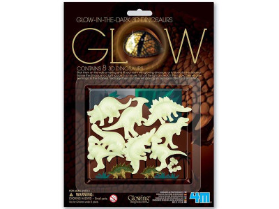 Набір сяючих 3D-наклейок 4M Динозаври (00-05426)