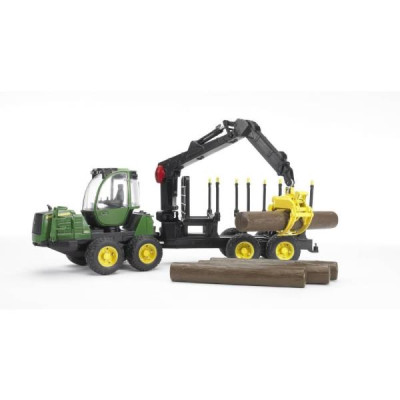 Модель Bruder Трактор John Deere з системою захоплення, причепом та колодами 1:16 (02133)