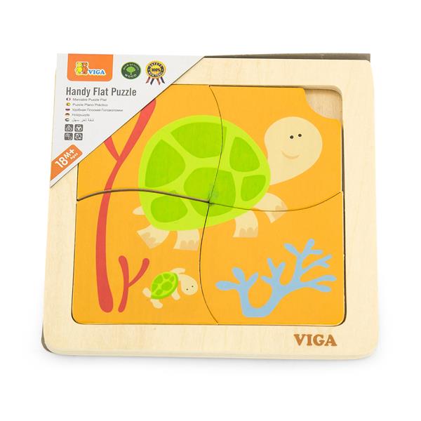 Дерев'яний мініпазл Viga Toys Черепашки, 4 ел. (50143) Дерев'яний мініпазл Viga Toys Черепашки, 4 ел. (50143)