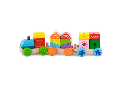Дерев'яний поїзд Viga Toys Яскраві кубики (50534) Дерев'яний поїзд Viga Toys Яскраві кубики (50534)