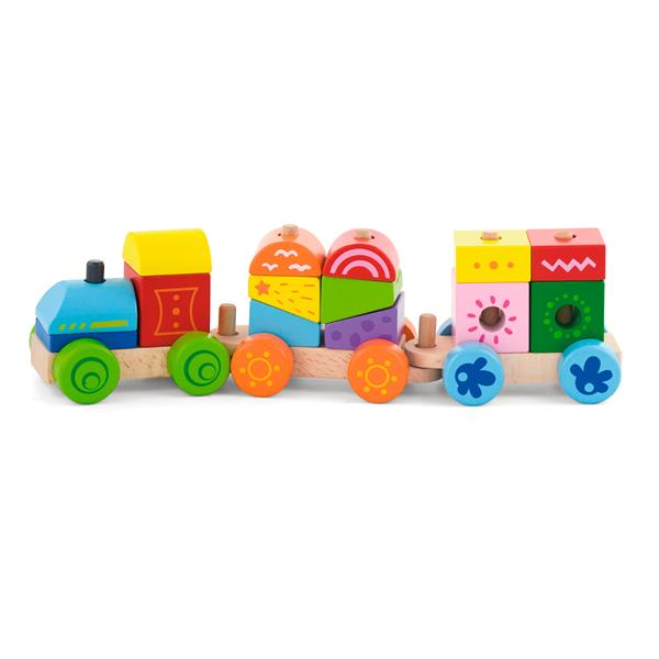 Дерев'яний поїзд Viga Toys Яскраві кубики (50534) Дерев'яний поїзд Viga Toys Яскраві кубики (50534)