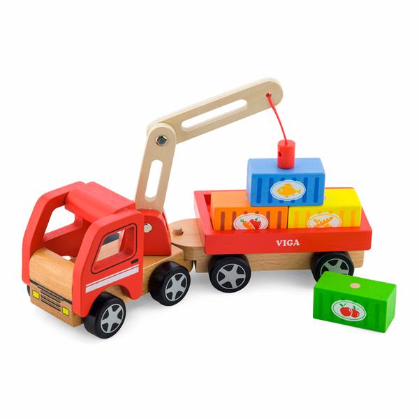 Дерев'яна машинка Viga Toys Автокран (50690) Дерев'яна машинка Viga Toys Автокран (50690)