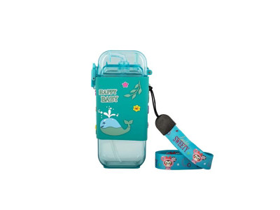 Поїльник Baby Team з силіконовою трубочкою та ремінцем 225 мл (5091)