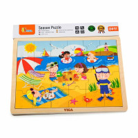 Дерев'яний пазл Viga Toys Пори року: літо, 24 ел. (51270) Дерев'яний пазл Viga Toys Пори року: літо, 24 ел. (51270)