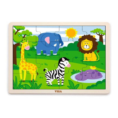 Деревяний пазл Viga Toys В Африці 16 ел. (51449)