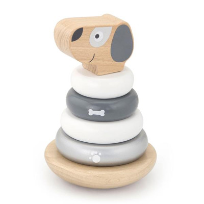 Дерев'яна пірамідка Viga Toys Собачка-неваляшка (51613)