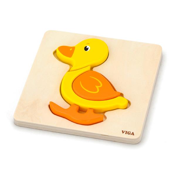 Дерев'яний мініпазл Viga Toys Каченя (59929) Дерев'яний мініпазл Viga Toys Каченя (59929)