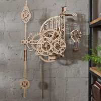 Дерев'яний механічний 3D конструктор Ugears Аеро Годинник (70154)