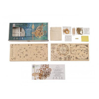 Дерев'яний механічний 3D конструктор Ugears Аеро Годинник (70154)