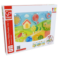 Деревяна рамка-вкладиш Hape Долина 3 в 1 (E1601)