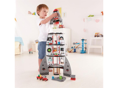 Дерев'яна ракета Hape чотири рівні з аксесуарами (E3021)