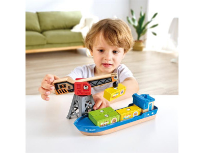 Набір для залізниці Hape Корабель із краном (E3792)