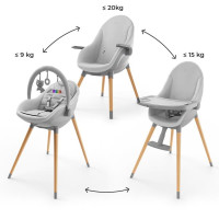 Стільчик для годування 2 в 1 Kinderkraft Fini Up Grey (KHFINIUPGRY0000)