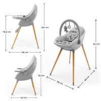 Стільчик для годування 2 в 1 Kinderkraft Fini Up Grey (KHFINIUPGRY0000)