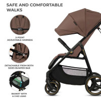 Прогулянкова коляска Kinderkraft Trig 3 Коричневий (KSTRIG03BRW0000)