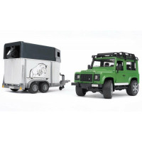 Автомодель Bruder Джип Land Rover Defender з причепом для перевезення коней та конячка (02592) Автомодель Bruder Джип Land Rover Defender з причепом для перевезення коней та конячка (02592)