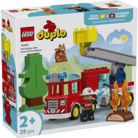 Конструктор LEGO DUPLO Town Пожежна машина зі шлангом і пожежником 28 Деталей (10473)