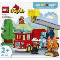 Конструктор LEGO DUPLO Town Пожежна машина зі шлангом і пожежником 28 Деталей (10473)