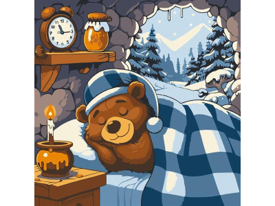 Картина за номерами ArtCraft Ведмежий відпочинок 30х30 см (15126-AC)