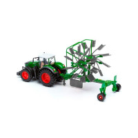 Модель Bburago Трактор Fendt 1050 Vario із роторними валковими граблями 1:32 (18-31665)