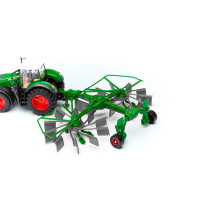 Модель Bburago Трактор Fendt 1050 Vario із роторними валковими граблями 1:32 (18-31665)