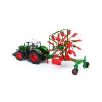 Модель Bburago Трактор Fendt 1050 Vario із роторними валковими граблями 1:32 (18-31665)