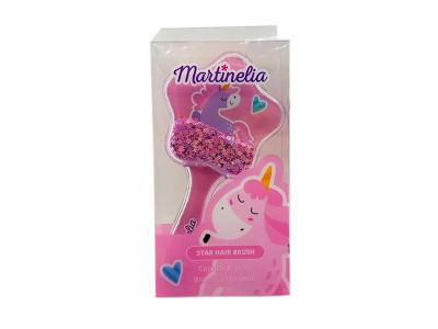 Блискучий гребінець для волосся Martinelia Єдиноріг рожевий (20201W-pink)