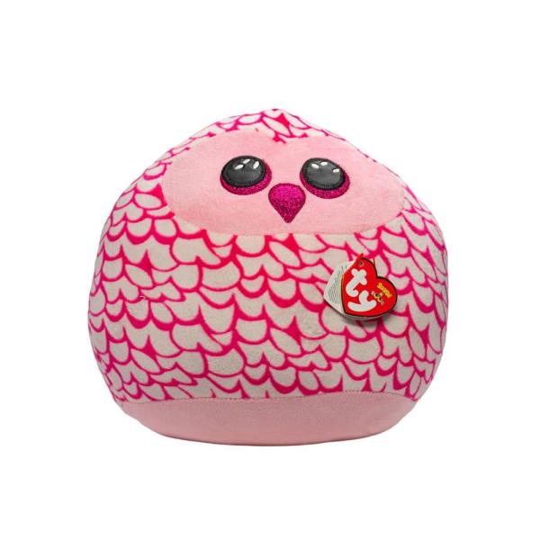 Дитяча іграшка м’яконабивна TY SQUISH-A-BOOS 39300 Рожева сова "PINKY" 20 см, 39300