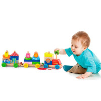 Дерев'яна каталка Viga Toys Поїзд із блоків (50089) Дерев'яна каталка Viga Toys Поїзд із блоків (50089)