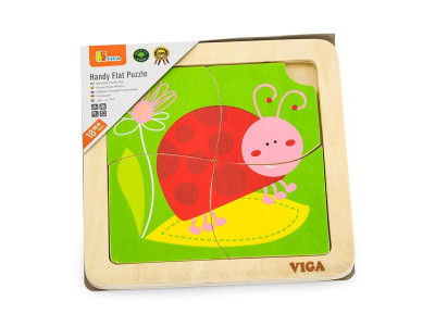 Дерев'яний мініпазл Viga Toys Жук сонечко, 4 ел. (50140)