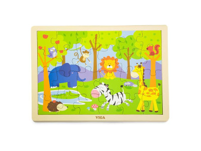 Дерев'яний пазл Viga Toys Звірята, 24 ел. (50198)